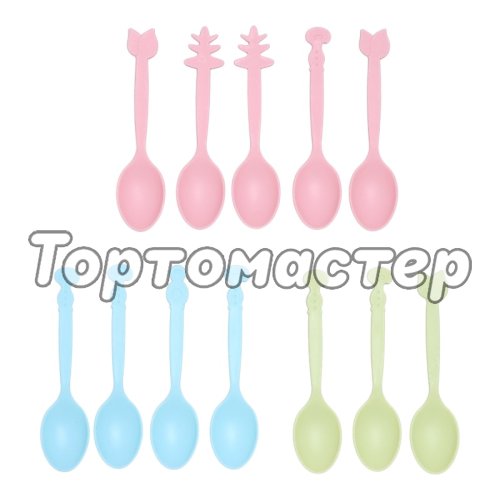 Ложка пластиковая Пастель микс 9 см 12 шт 10083853