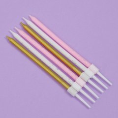 Свечи декоративные "Блестящая вечеринка" 6 шт 10603403