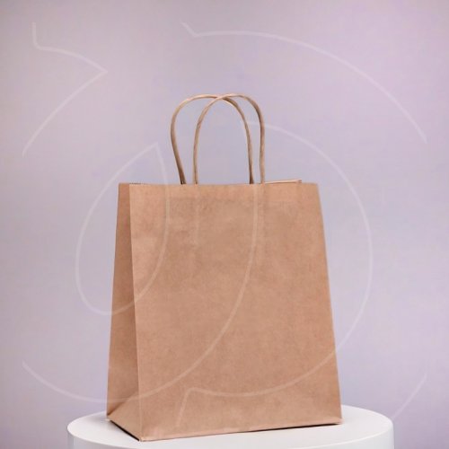 Пакет бумажный с ручками Крафт 24х28х14 см 