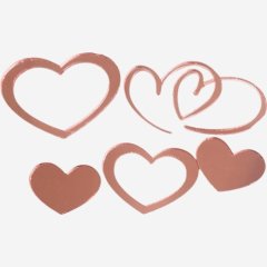 Набор топперов декоративных акриловых "Сердечки" Розовые 5 шт 