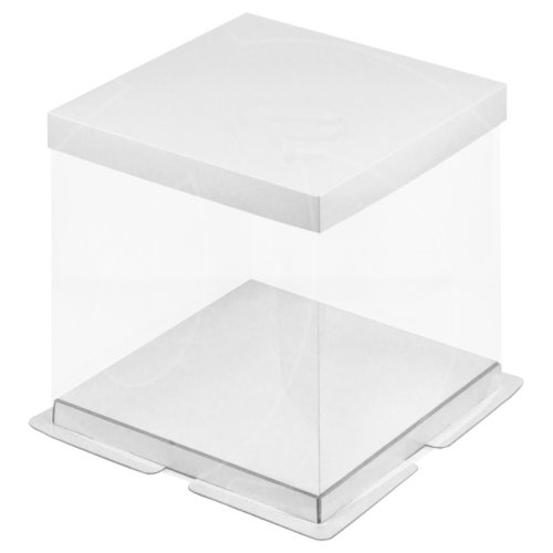 Коробка для торта белая 23,5х23,5х22 см 022000