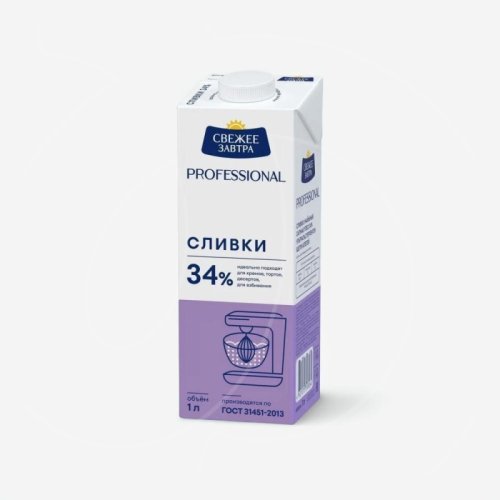 Сливки ультрапастеризованные Свежее завтра 34% 1 л без скидки